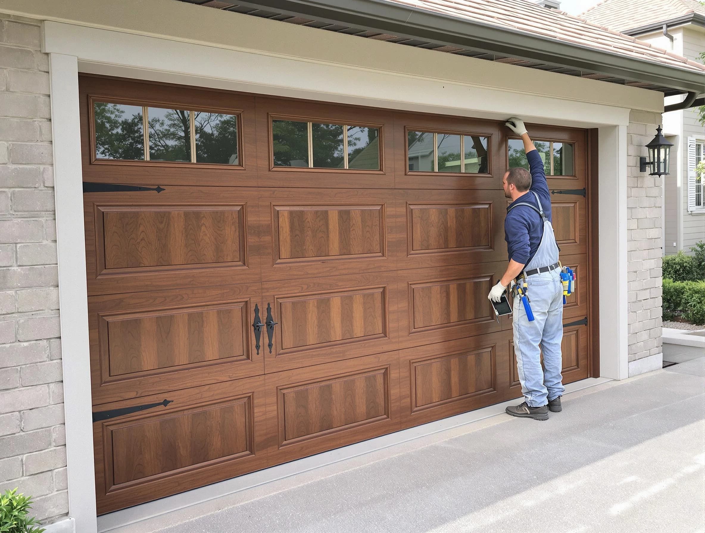 Custom garage door showcase by Belen Garage Door Repair in Belen