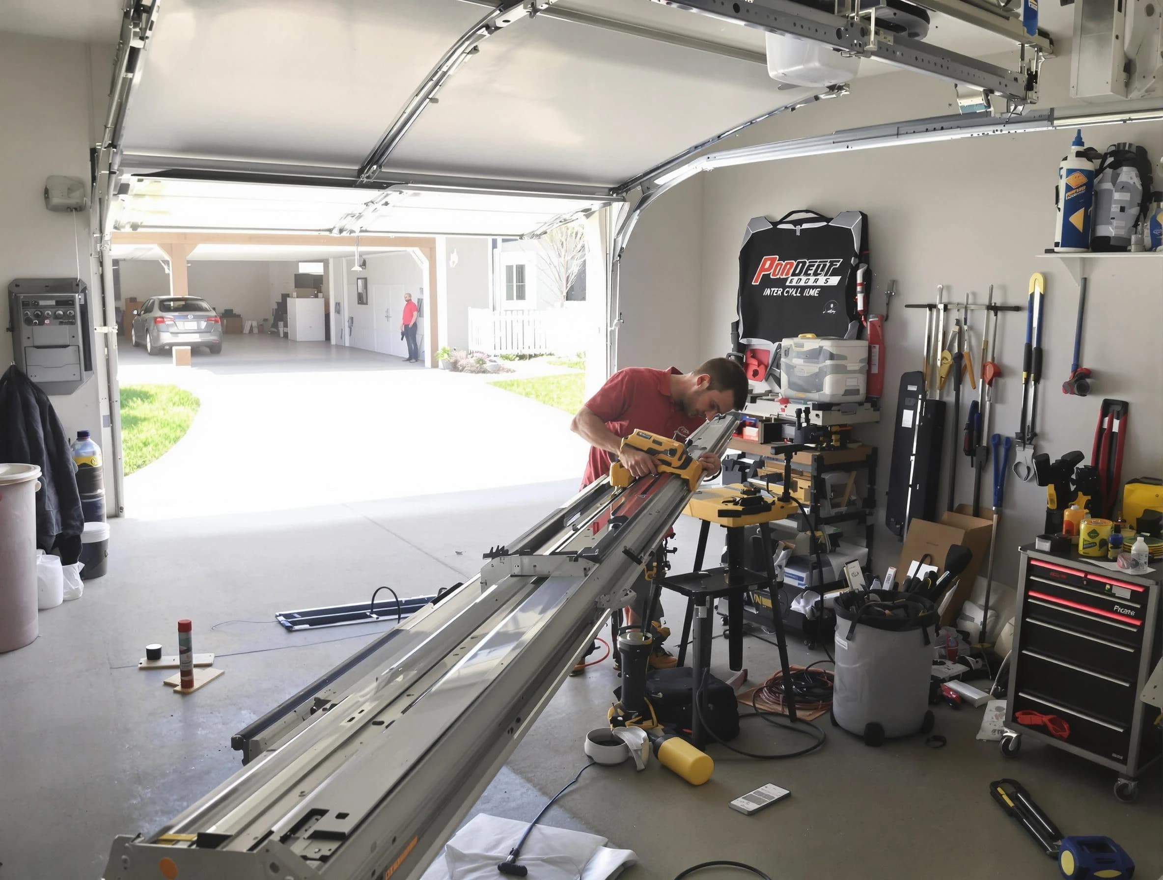 Belen Garage Door Repair expert performing track repair in Belen