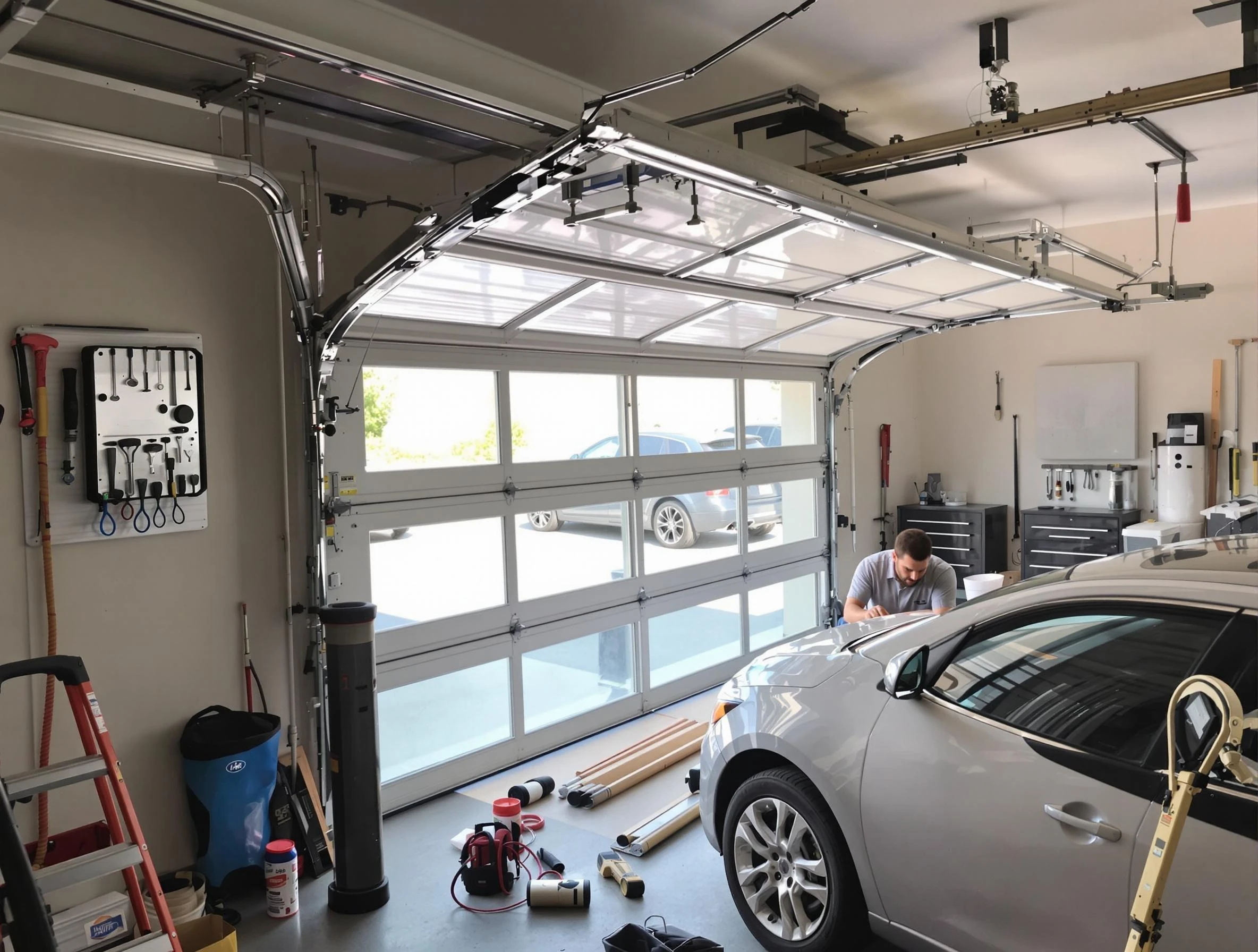 Garage door noise reduction service by Belen Garage Door Repair in Belen