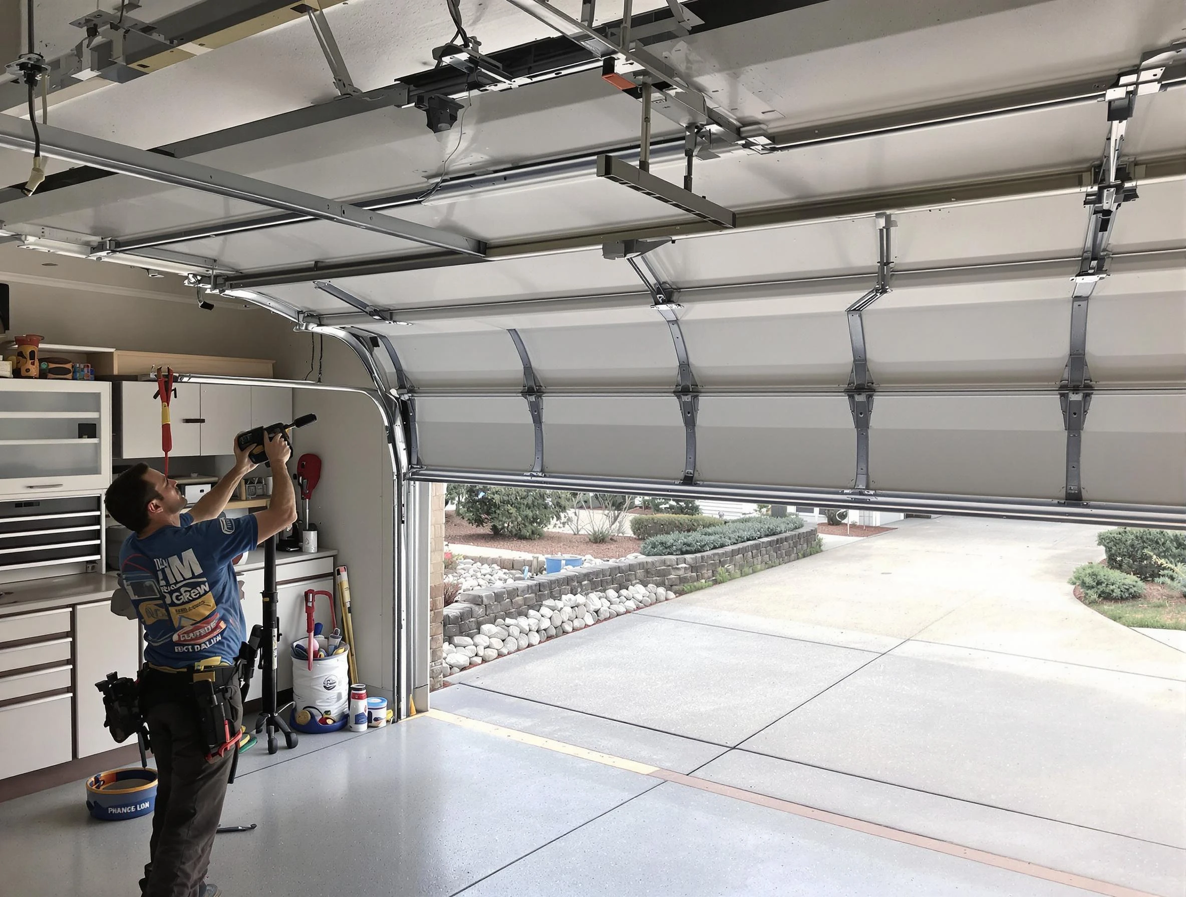 Garage door track repair service by Belen Garage Door Repair in Belen